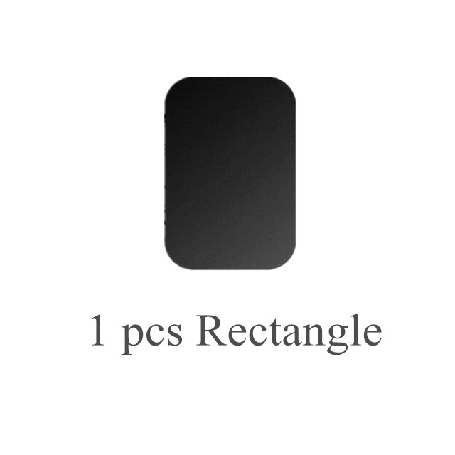 Xiaomi – Plaque de métal en aimant, support de téléphone pour voiture, kit de montage magnétique pour mobile, remplacement universel avec adhésif,: 1Rectangle