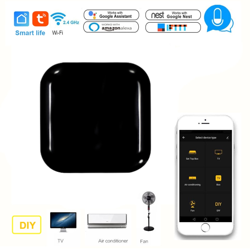 Tuya infrarouge universel intelligent de wifi de télécommande d'ir pour le contrôle à la maison intelligent pour le DVD AUD de TV ca fonctionne avec Alexa Google home