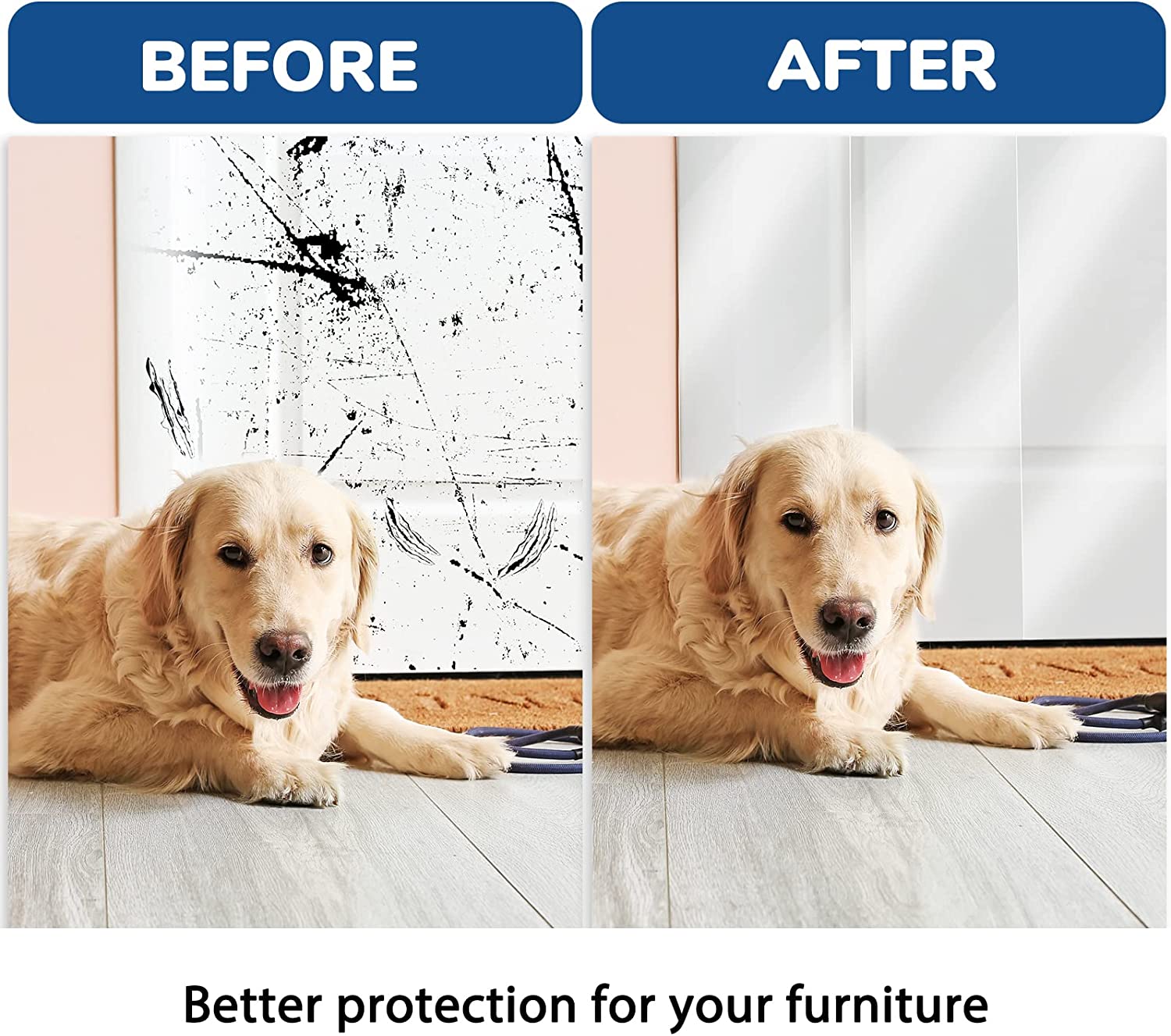 Door Protector Anti-Scratch Guard for Furniture and Wall, Door Scratch Shield for Dog and Cat Clawing, Scratching