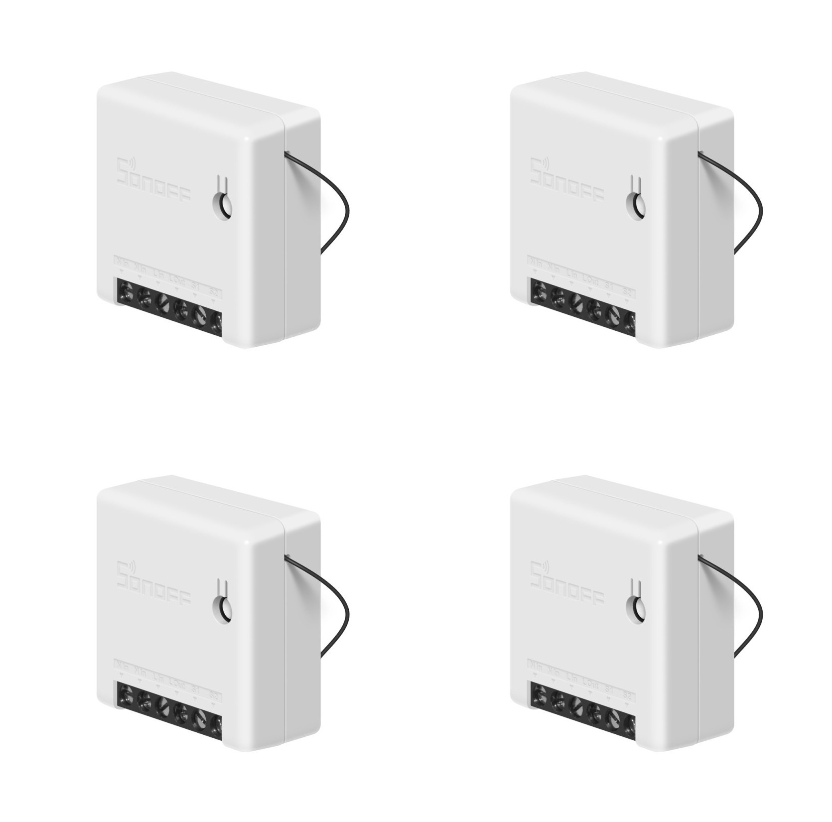 SONOFF Work With Alexa Google Home Mini Wifi Switch Relay Module DIY Two Way Smart Switch Automation Voice Remote Control Wifi: 4 pcs