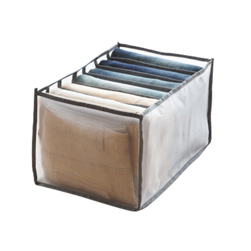 Anpassbare Jeans-Aufbewahrungsbox mit Fächern, Socken, Kleidung, Unterhosen, Schubladenteiler, Unterwäsche-Aufbewahrungsbox, Schrank-Organizer: Blau