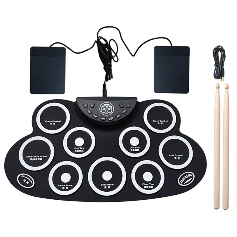Hand Roll Drum Portable Electronic Drum for Outdoor Electronic Drum Percussion Instrument Music Equipment Accessories: Default Title