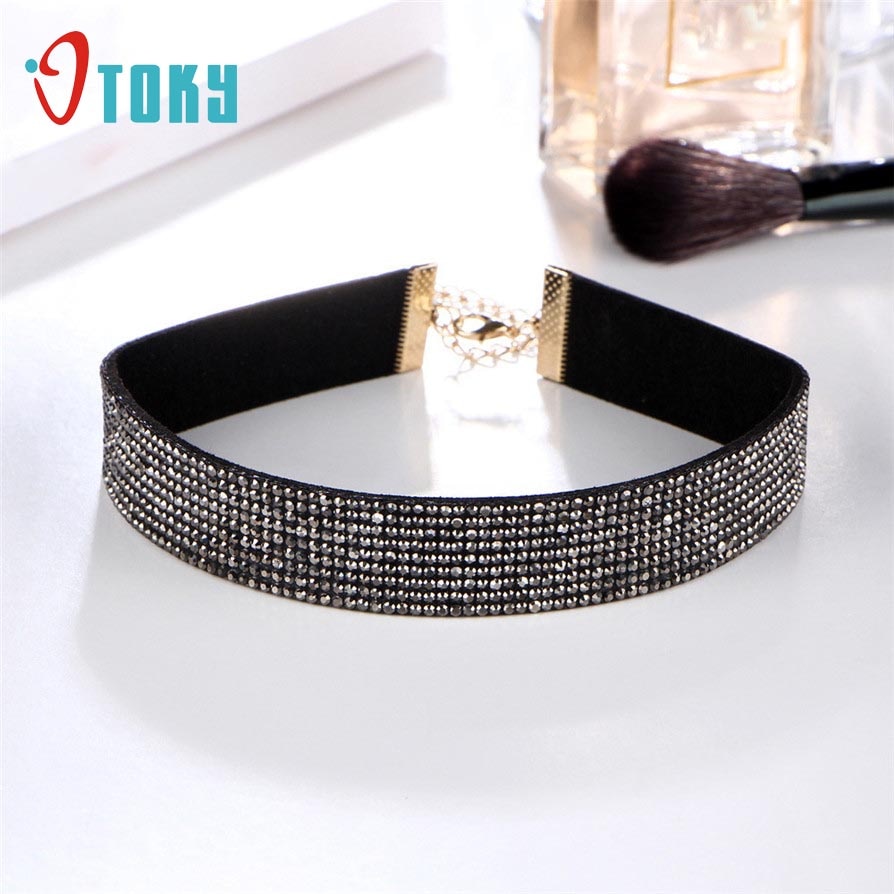 Necklaces OTOKY Ladies Women Choker Crystal Rhinestone Charm Jewelry Velvet Necklace Apr25