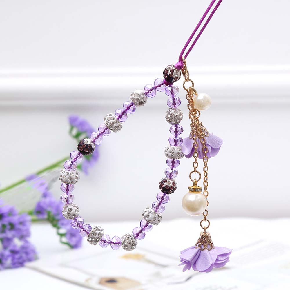 Snor blomst vedhæng armbånd kvast håndrem hængende snor lanyard mobiltelefon rem håndledsstropper mobiltelefon lanyard