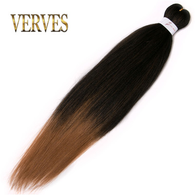 VERVES-Extensions de tresses Jumbo, 26 pouces, tresses synthétiques ombrées et 100 et g/pièce, tresses en Fiber résistantes à la chaleur: 1B/27HL