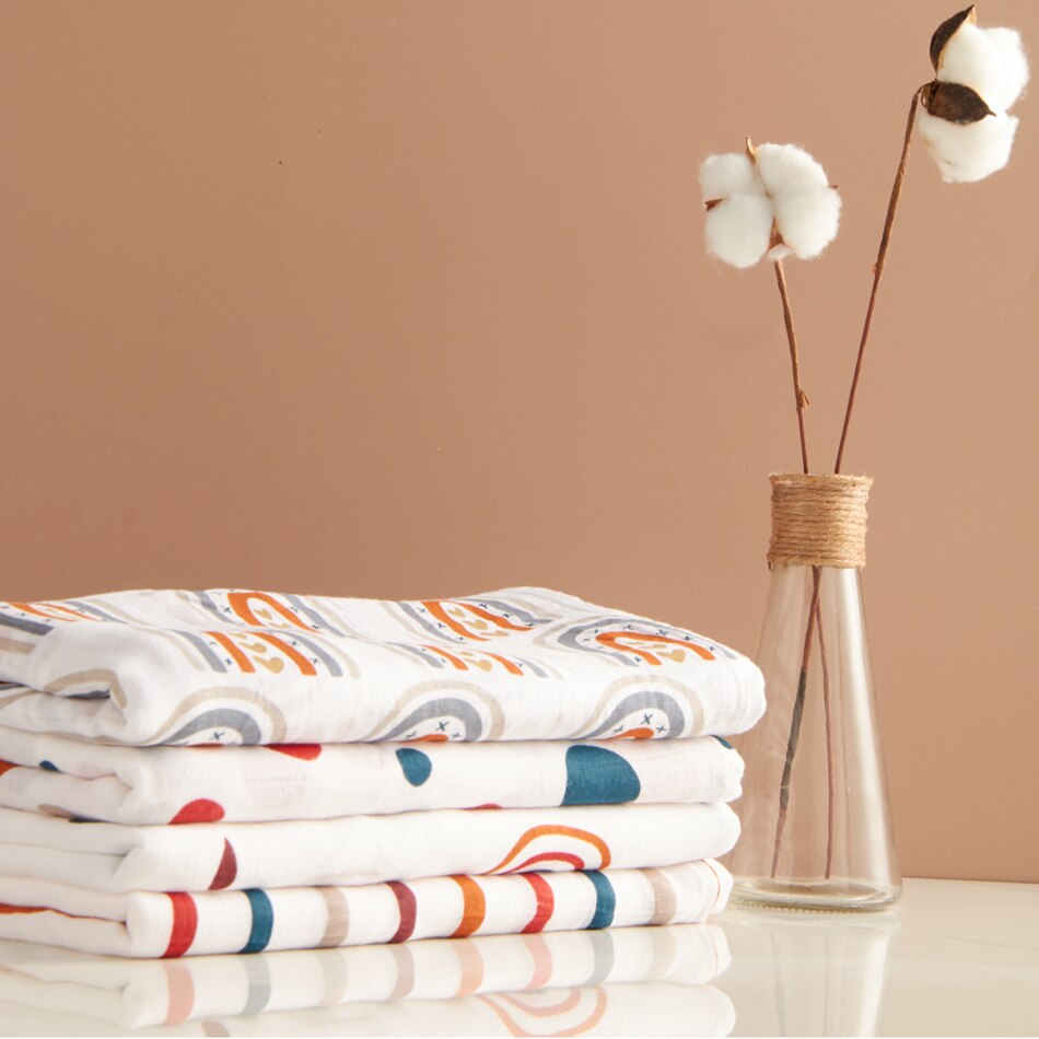 Happyflute 4 Stuks/set Mousseline Baby Inbakeren Dekens Voor Jongens En Meisjes Unisex 100% Premium Mousseline Katoenen Baby Deken 120*120Cm