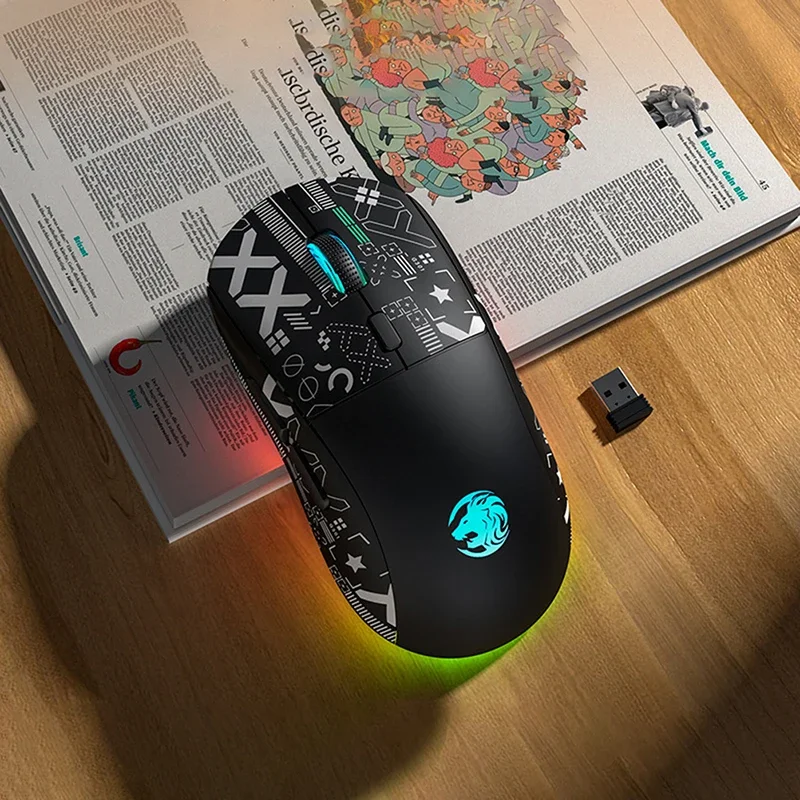 Eweadn g301 2,4g drahtlose Bluetooth-RGB leichte Maus 3200dpi ergonomisches für Esport-Spielen-Notizbuch-Gamer-Zubehör