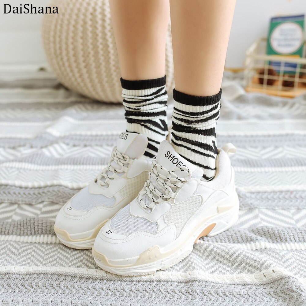 Harajuku kawaii søde sokker kvinder mejeri zebramønster bløde åndbare bomuldsstrømper ankelhøje afslappede behagelige sokker st.