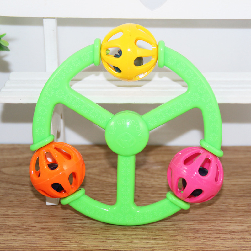 1pc Baby Toy Funny Little Develop Intelligence Plastic Hand Bell Rattles Christmas Birthday Toys for Kids