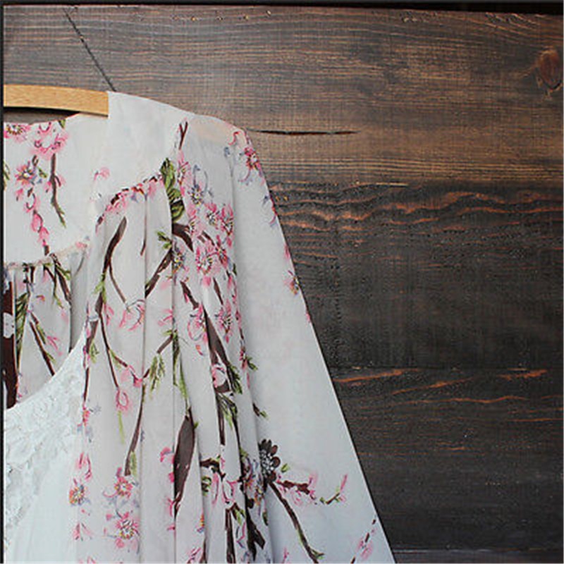 Tropical Chiffon Beach Cover Up Tie Top - Multi main image 1