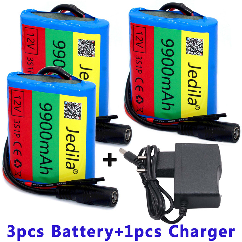 Paquete de batería de litio recargable, 100% V, 9900 mAh, 3S1P, cargador 1a