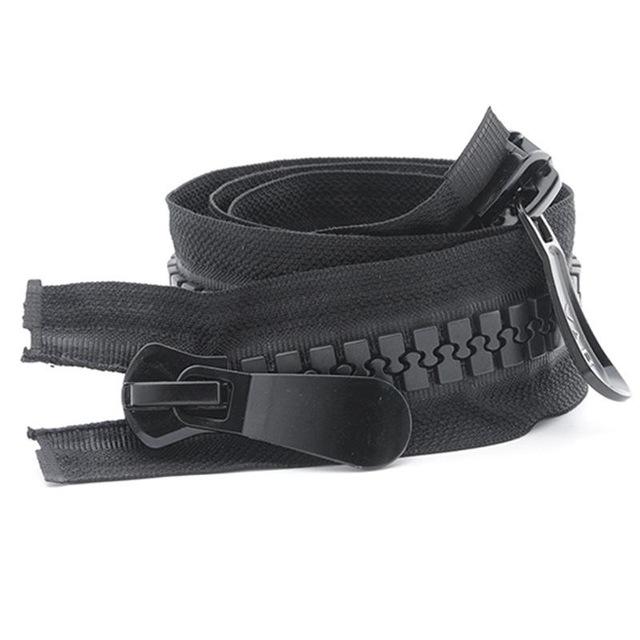 No. 20 zip Double-headed double-open zipper strip Cotton coat plastic long down jacket shed zipper Garment accessories: black / 75cm