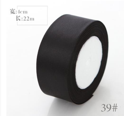 Corde d&#39;emballage en couleur 22m, largeur 4cm, ruban, cerclage de ballon, gif t, corde de fleurs, sangle lisse et brillante: Black