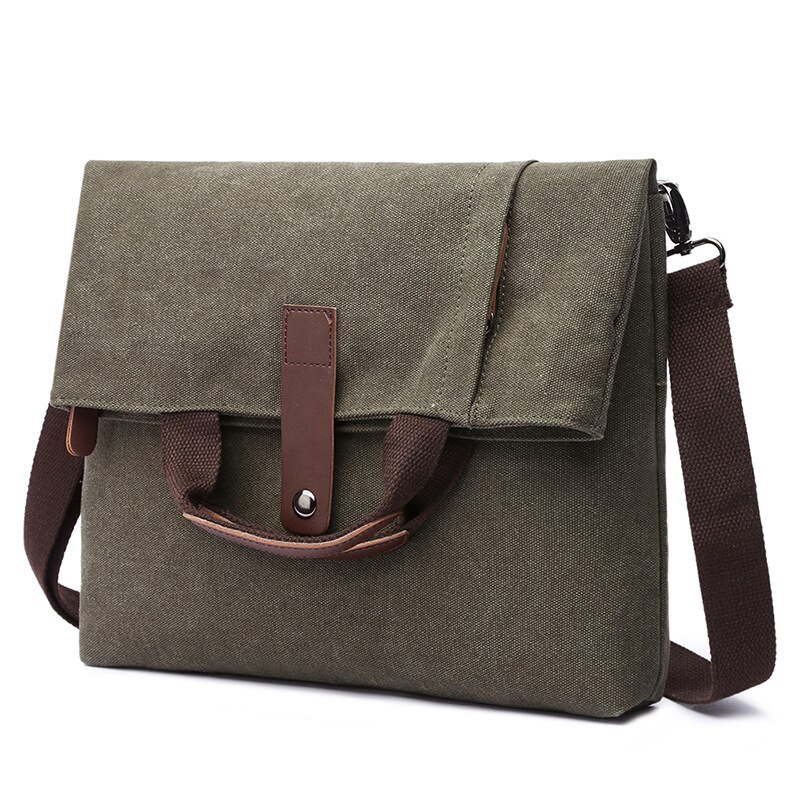 Mannen Messenger Bag Casual Schoudertas Mannen Mode Anti-Diefstal Canvas Diagonaal Tas Effen Kleur Schouder tas: green