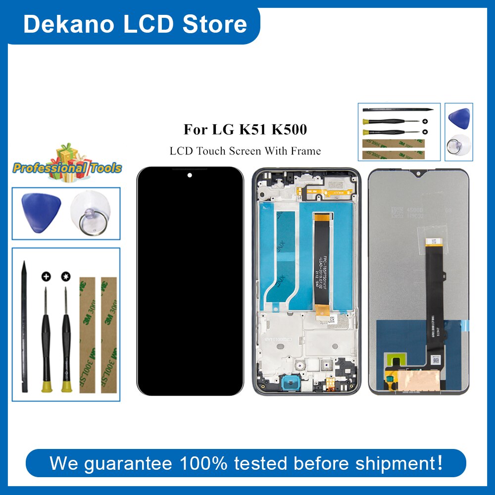 100% Test Voor Lg K51 K500 Lcd Touch Screen Digitizer Vergadering Met Frame Voor Lg K51 K500 K500UM LM-K500UM LM-K500UM3