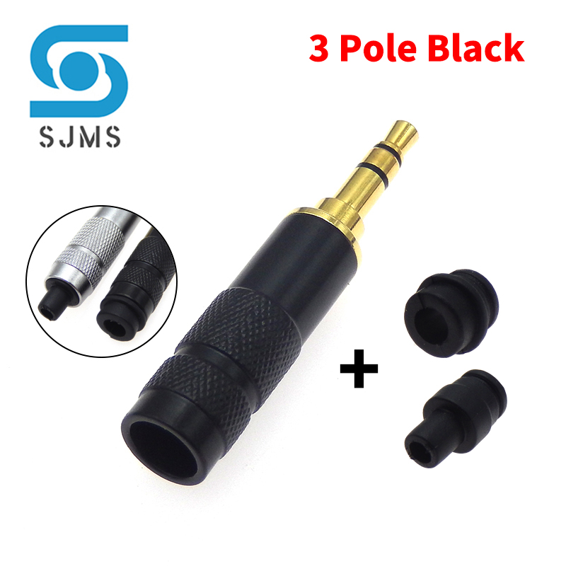 Vergulde Stereo Met Clip 3.5 Mm 3-polige 4-polige Reparatie Hoofdtelefoon Jack Plug Kabel Audio Plug Jack Connector Solderen Diy 6Mm: WHITE / Onder 5 Stks