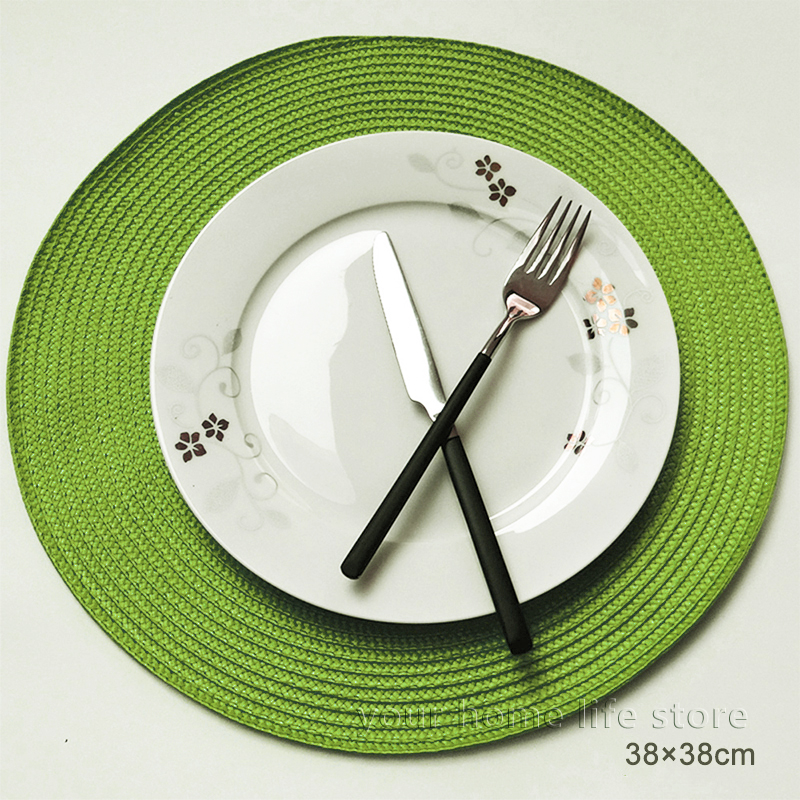 Round Placemats Set Braided Circle Place Mat Washable Table Mats for Kitchen Dining Table Mixed Color Non-Slip Place mats