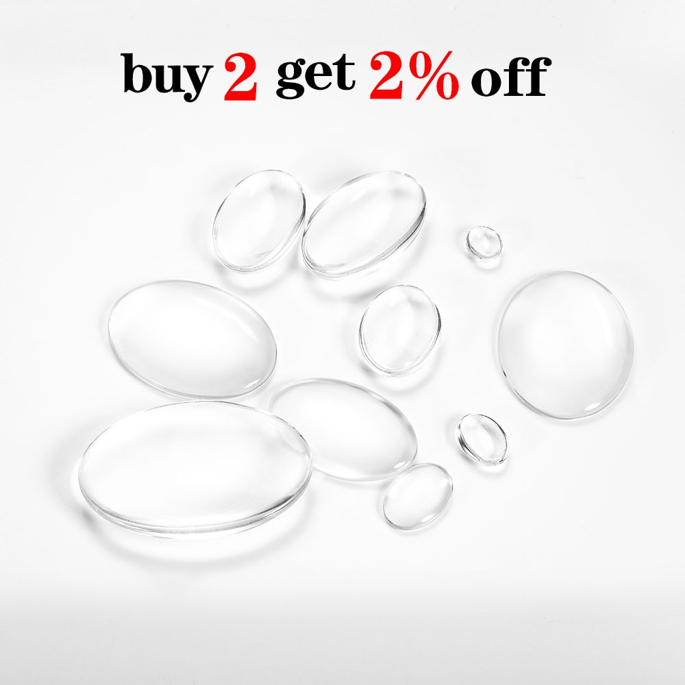 Cabochon en verre Transparent ovale, long 10-50mm, couvercle de dôme, pendentif, anneau, fournitures de fabrication de bijoux, bricolage, 5 à 50 pièces/lot