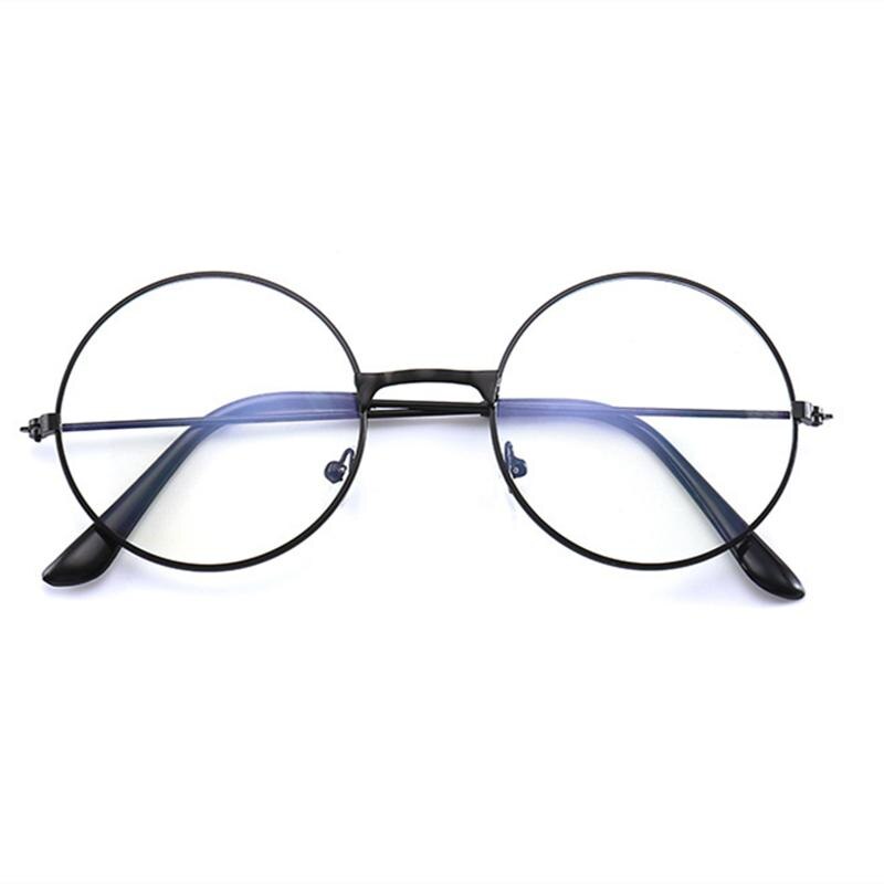 Vintage Round Metal Frame Blue Light Blocking Personality College Style Clear Lens Eye Glasses Eye Protection Mobile Phone Game