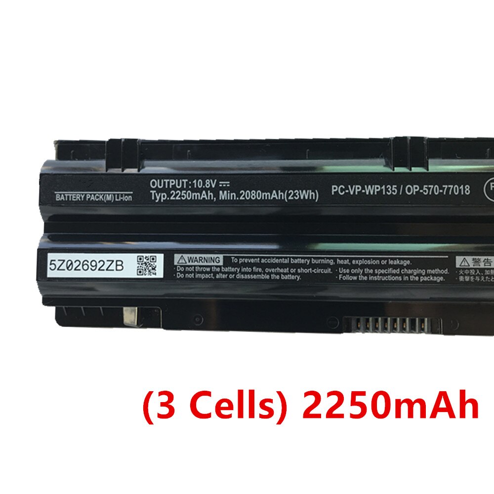 Batería para ordenador portátil, pila para PC-VP-WP135 NEC OP57077018 OP57077019 VK24L VK30H VK27M VK25L VJ30H 2Z00119ZA, nueva, PC-VP-WP134: (3 Cells)2250mAh