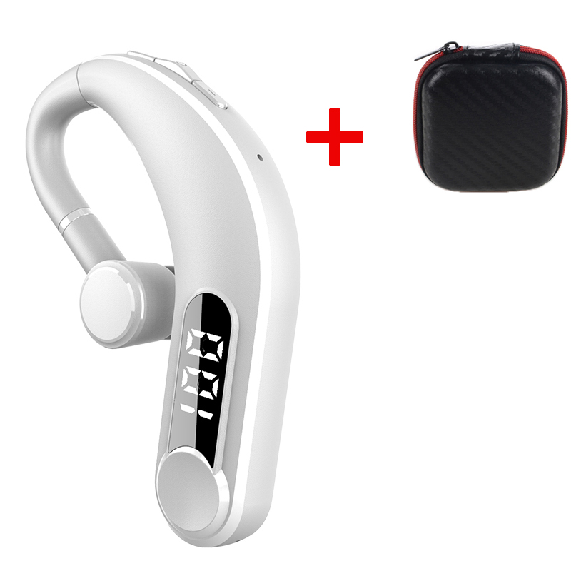 V8S/V9S auricular Bluetooth 5,0 auriculares inalámbricos manos libres de negocios auriculares deportivos estéreo impermeables Haedset con micrófono: Beige