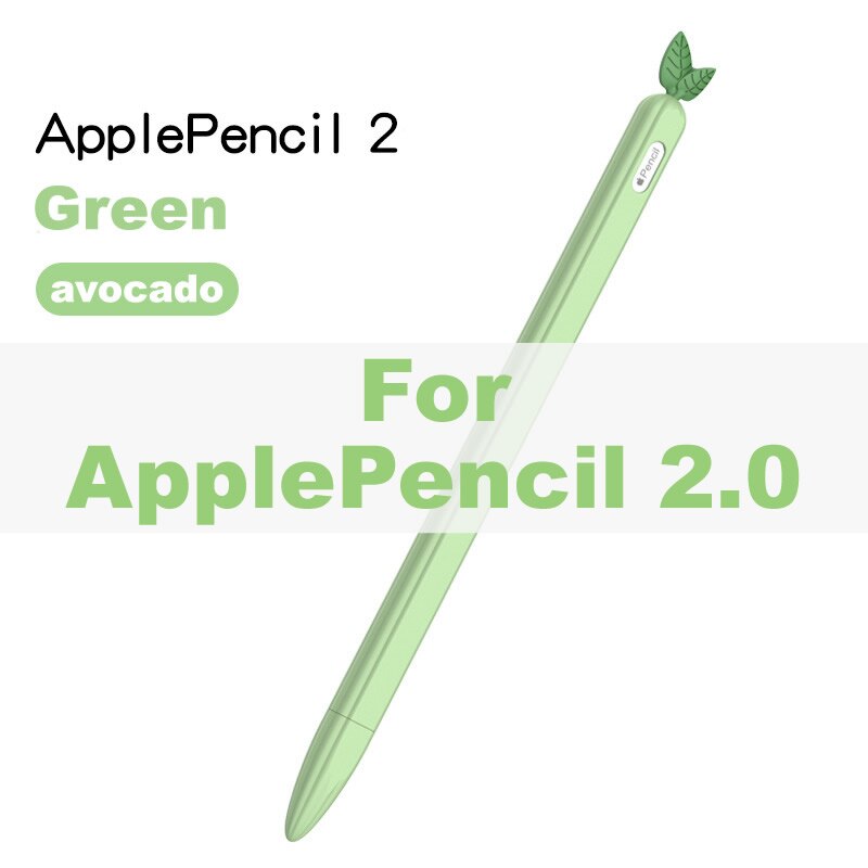 Anti-Scratch Case for Apple Pencil 1/2 Cartoon Fruit Silicone Protective Cover Pouch Cap Holder Stylus for iPad Pen Pencil: Green Pencil 2