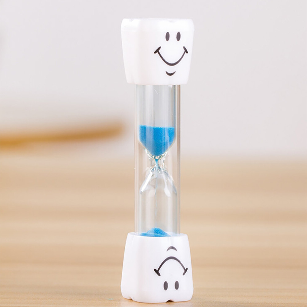 Tecknad 3 min mini timglas för dusch timer / tänder borsta timer med sugkopp timglas smlie ansikte klocka