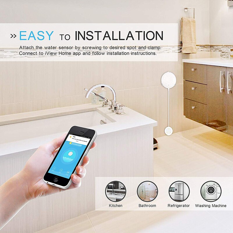 Hoge gevoelige Water Lekkage Alarm Detector Water Alarm Lek Sensor Detectie Flood Alert voor smart leven app controle