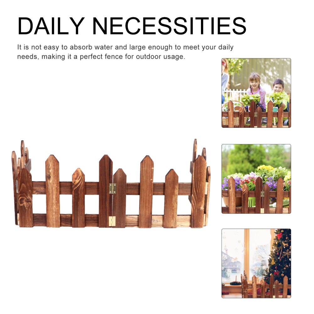 1 Set Partition Wood Mesh Courtyard Lawn Guardrail Wood Fence For Yard Wall Christmas Garden