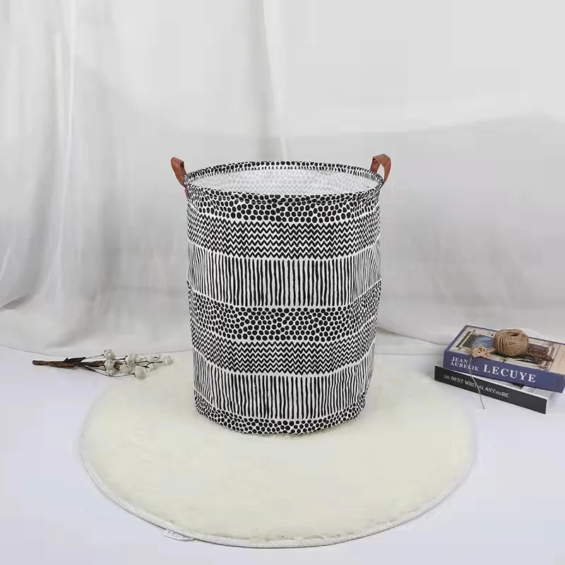 Foldable Cotton Linen Laundry Basket Bathroom Dirty Clothes Hamper Toy Storage Bag Home Organizer Foldable Fabric Hamper: plum
