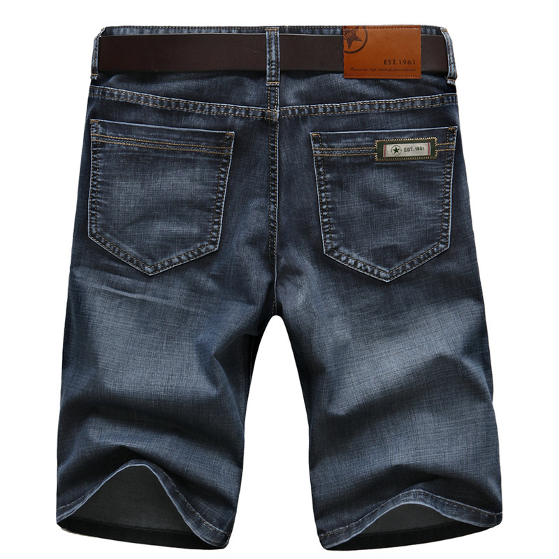 Icpans fritidsshorts denim bomull sommarshorts herr jeans kläder knälånga shorts man cargo stor storlek 42: 42