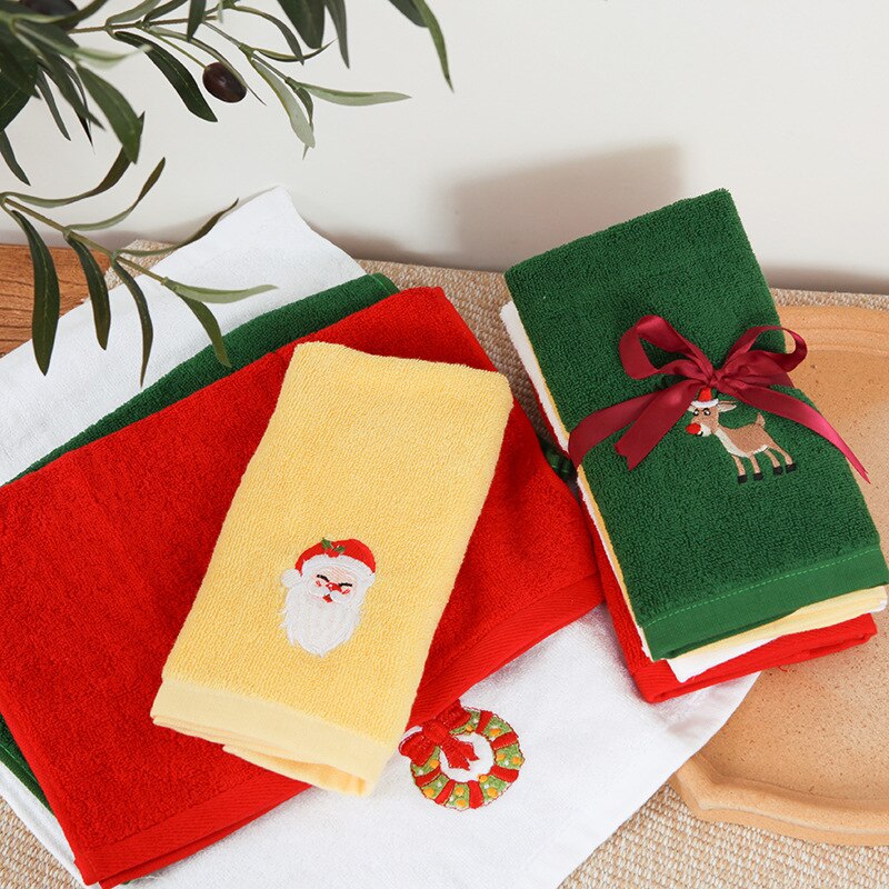 Cotton Christmas Towel, Santa Claus Set Face Towel