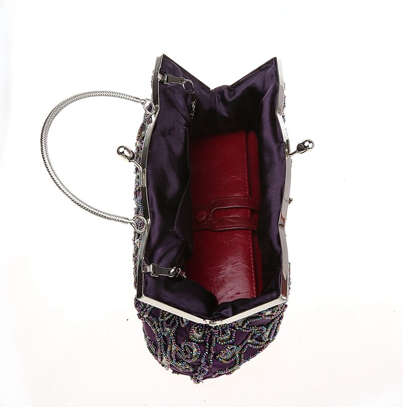 100% Hand made Luxe Dag Clutch Vrouwen Purse Paars keten Dame Avondtasje voor Party Bridal Wedding Zwart Bolsa Feminina