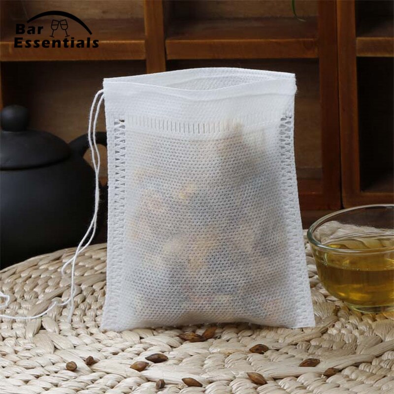 100 stk / parti tepose filterpapirposer tesil infusionsvæv træbånd tepose til urt løs te 3 størrelser