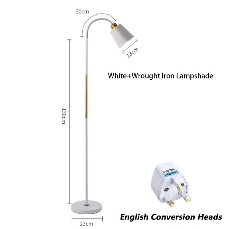 Lámpara de pie de cuello de cisne ajustable para sala de estar, iluminación de Hotel E27, cabezal giratorio de 360 °, , luz LED decorativa para interiores: Gris