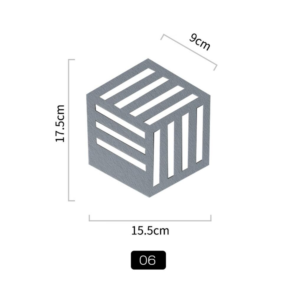 Chic Silicone Coaster Cup Hexagon Mats Pad Heat-insulated Bowl Placemat Home Decor Desktop Eco-friendly Japanese Simple 1PCS: E-Blue 15.5-17.5