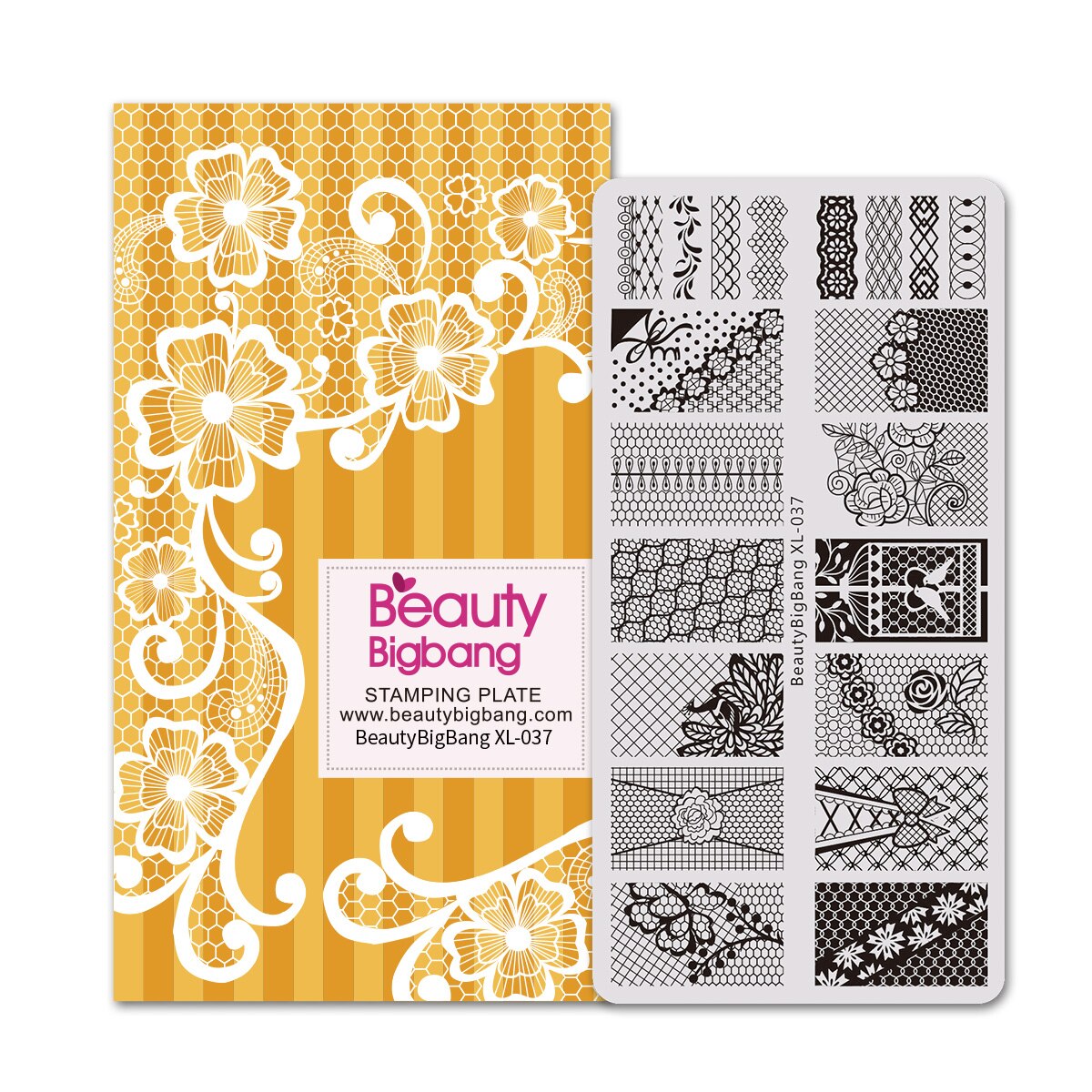 Beautybigbang Nail Stamping Plates Set 10 PCS XL-031-XL-070 Words Flower Animal Geometry Tree Ring Style Image Nail Art Template