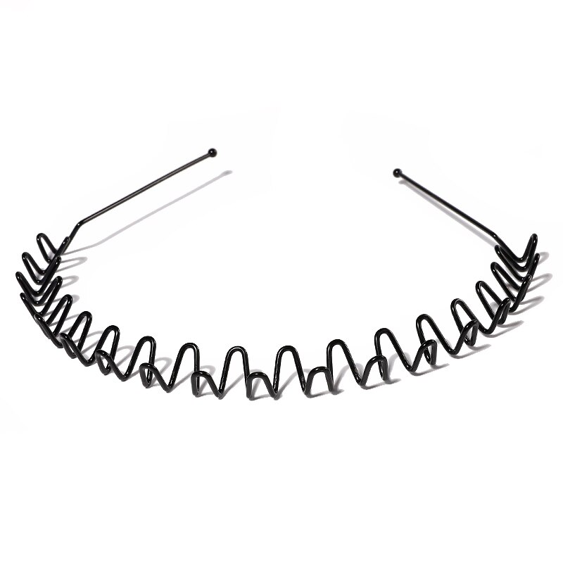 Simple Unisex Hair Band Headband Black Metal Waved Style For Unisex Invisible Sports Hair Card Hair Accessories: style-07