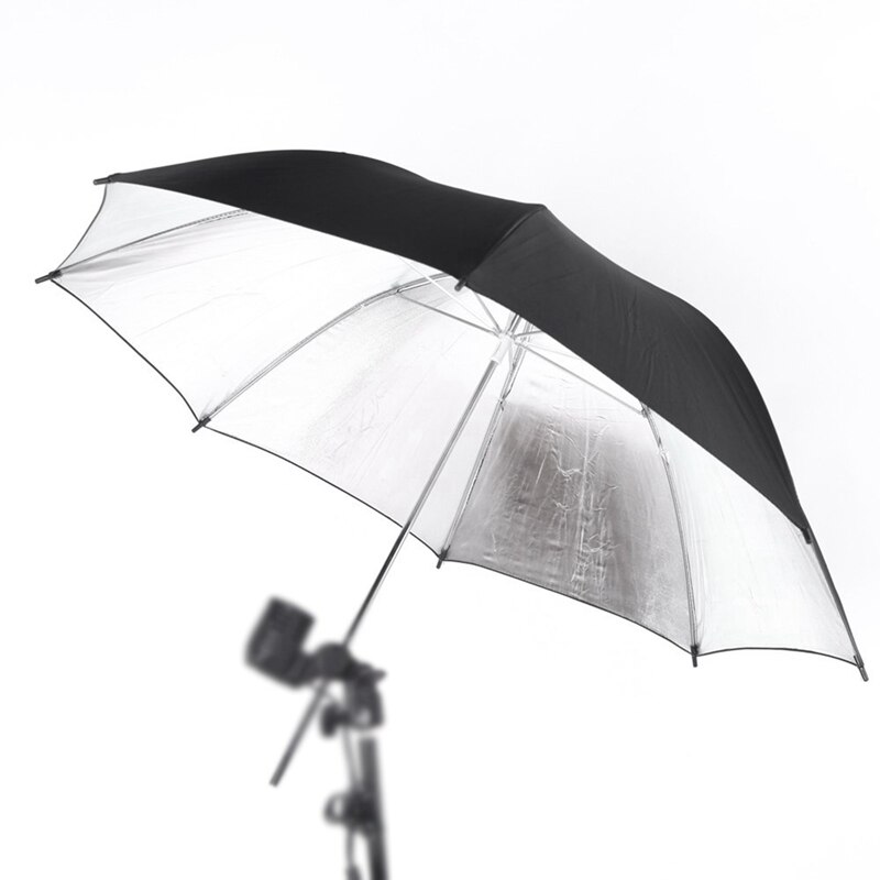 1 pièces Studio Photo stroboscopique Flash lumière réflecteur noir parapluie 83Cm & 1 pièces Flash lumière parapluie cadre support de chaussure chaude
