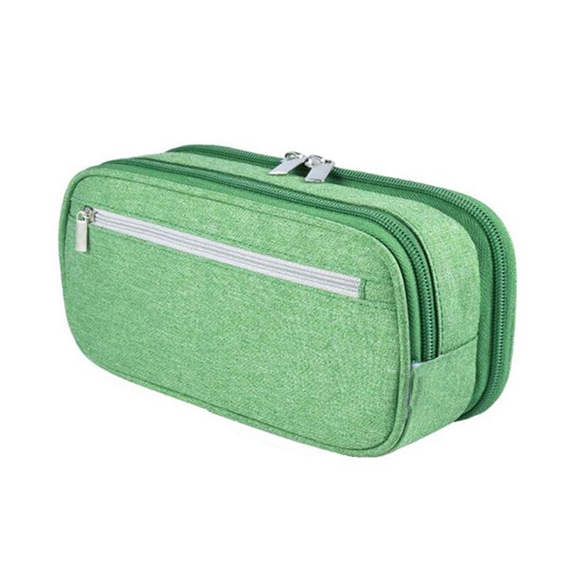 Grote Capaciteit Etui Multifunctionele 3 Lagen Briefpapier Opbergtas Grote Voor Jongens En Meisjes: green