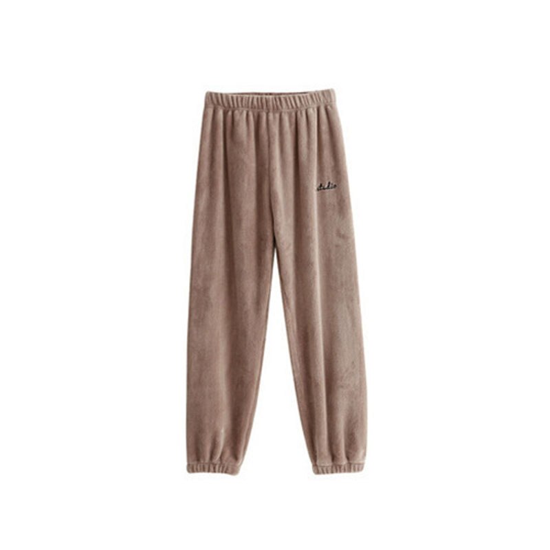 Aecu naisten flanelli pyjama bloomers housut talvi joustavat löysät housut vyötärö kiinteät pyjamat alaosa kodin uni alusvaatteet: 3