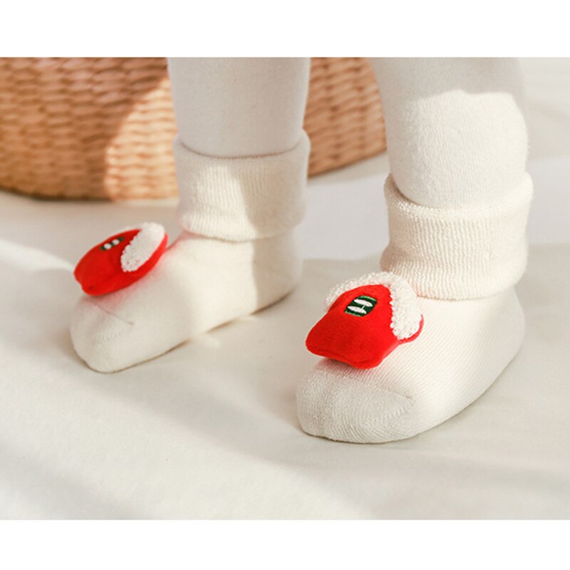Calzini per bambini di natale albero babbo natale calzini da pavimento in cartone animato 3D calzino invernale suola antiscivolo per accessori per abbigliamento da bambino per bambina