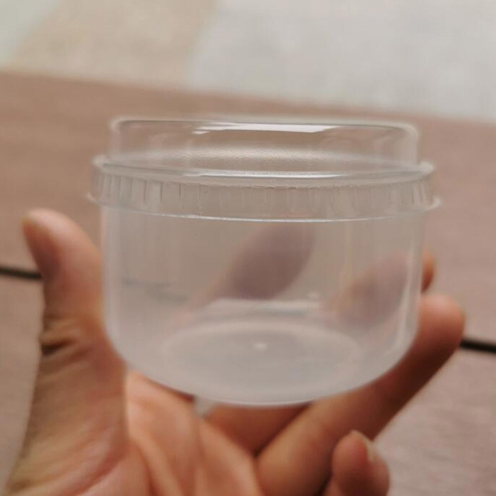 50 Sets Transparent Cute Baking Pudding Cup High Temperature Resistant Japenese Pudding beaker with Lid