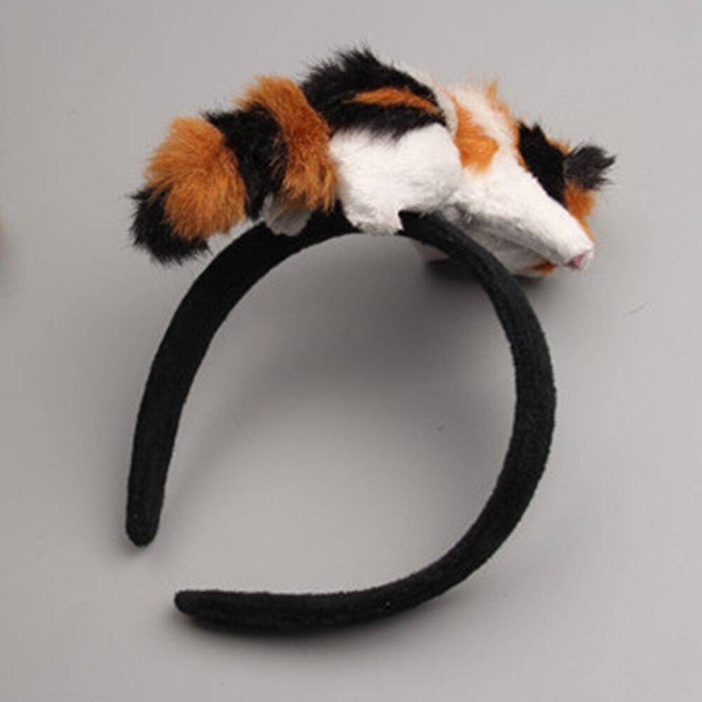 Cute 3d simulation liggende kat pige pandebånd hårbånd fest hovedbeklædning hårbøjle smykker tilbehør jul