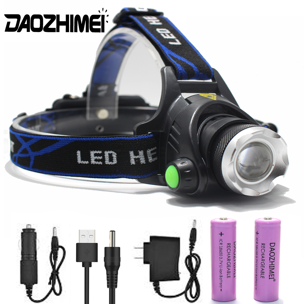 6000 Lumen LED-Scheinwerfer Angelscheinwerfer T6/L2 3 Modi Zoombare Lampe Wasserdichte Stirnlampe Taschenlampe Stirnlampe Verwendung 18650
