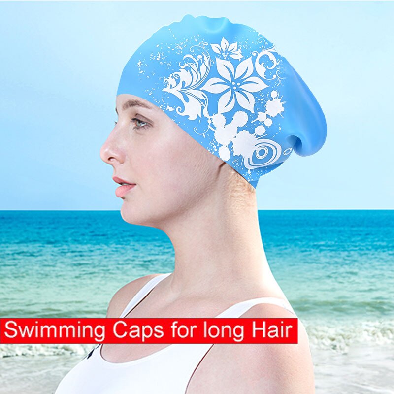 Silicone Swimming Cap For Long Hair Women's Waterproof Swim Caps Ladies Diving Hood Hat For Kids Garras Natacion Casquette