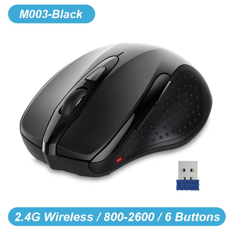 Tecknet Draadloze Muis Computer Bluetooth Muis Pc Mause Ergonomische Muis 2.4Ghz Usb Optische Muizen Voor Laptop Pc: M003 Black
