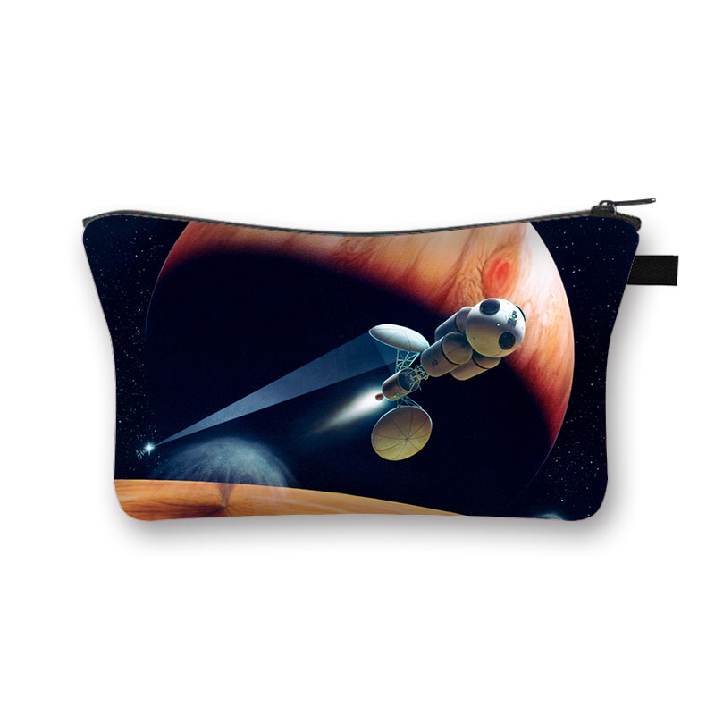 Astronauta/Spaceship kosmetyczka gwiaździsta noc Galaxy chłopcy dziewczęta kosmetyczki szminka etui damskie przenośne Mini portfel: shzbmarscw10