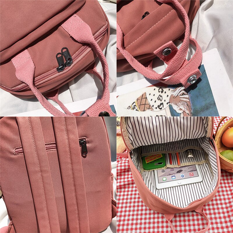 cute backpack tote women school bags for teenage girl kawaii nylon backpack lady luxury female bag Student book harajuku