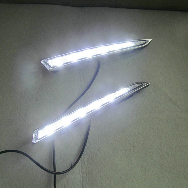 1 Paar Voor Ford Kuga Escape Dagrijverlichting Drl Led Fog Lamp Cover Met Geel knipperlichten